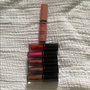 Nyx slip tease lip color and the Nyx butter gloss